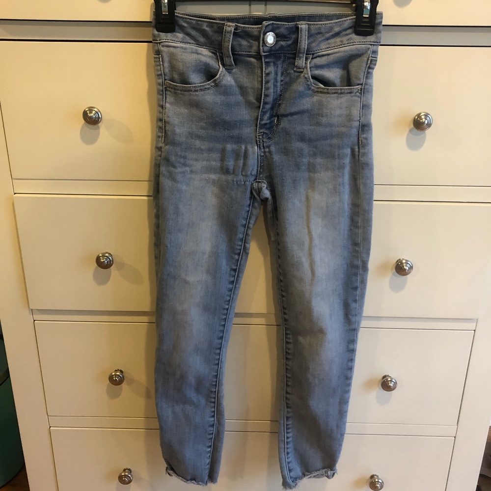 High Rise Cropped Light Wash Jeans